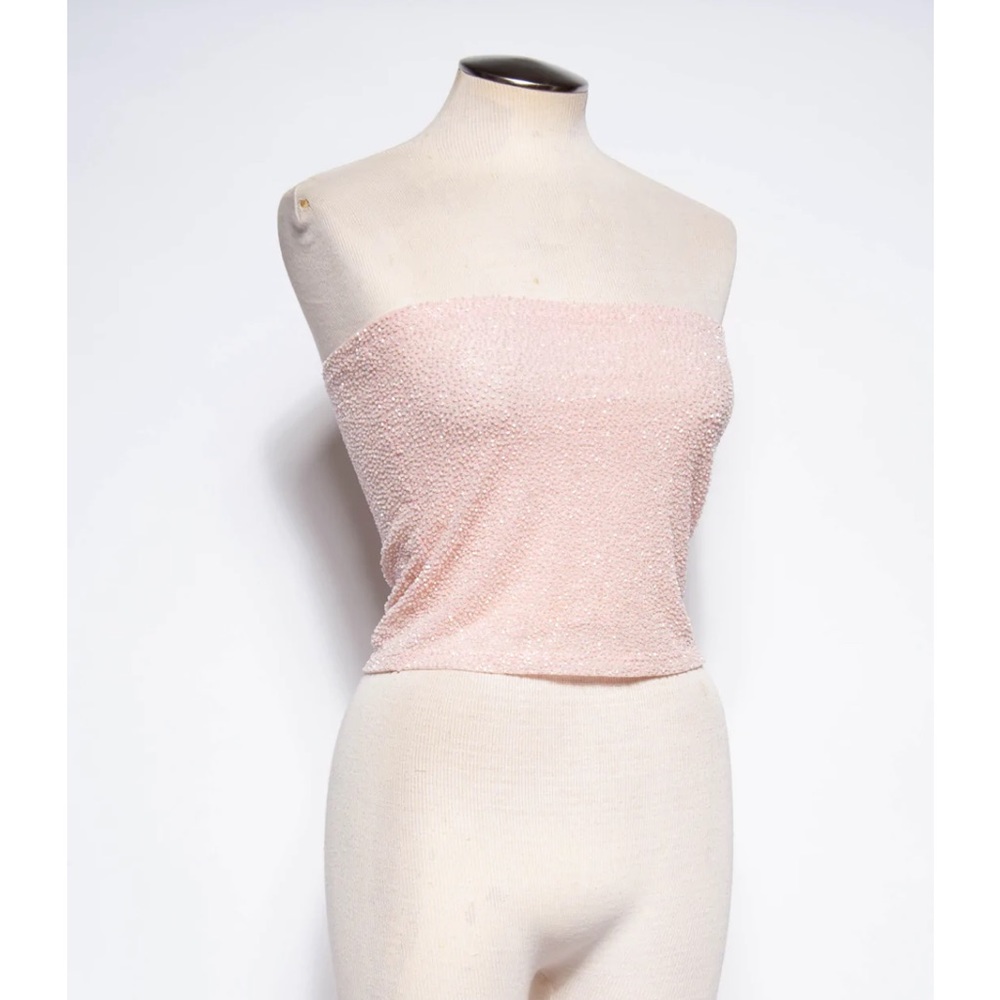 KRIZIA 90S/00 PINK BEADED TUBE TOP W TAGS
